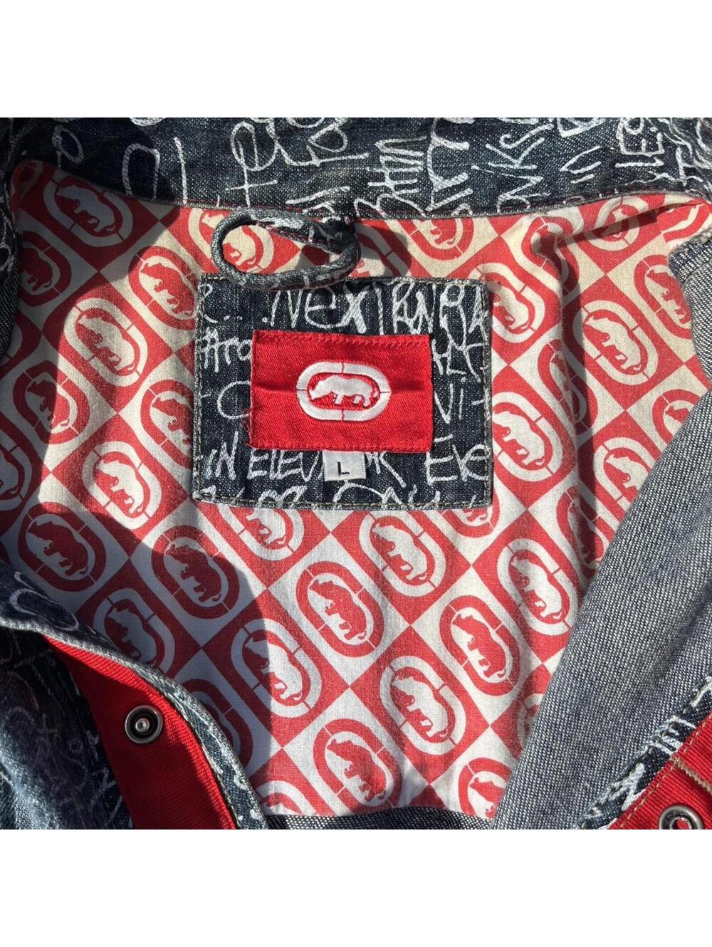 42-Echo denim jacket with all-over print, featuring a unique design - Picture 6 of 8